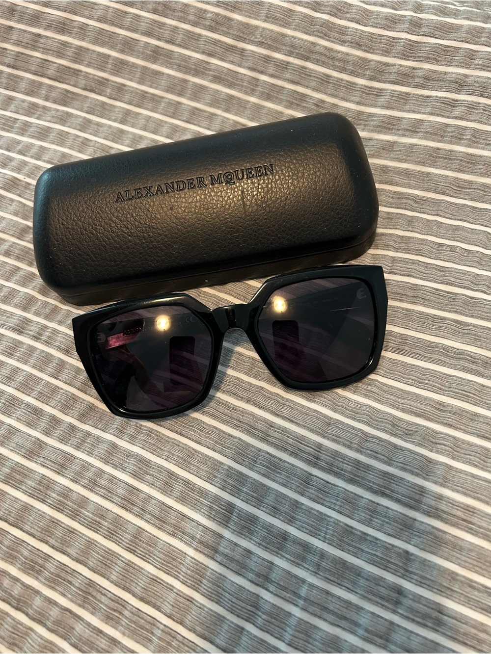 Alexander McQueen Black Oversized Sunglasses